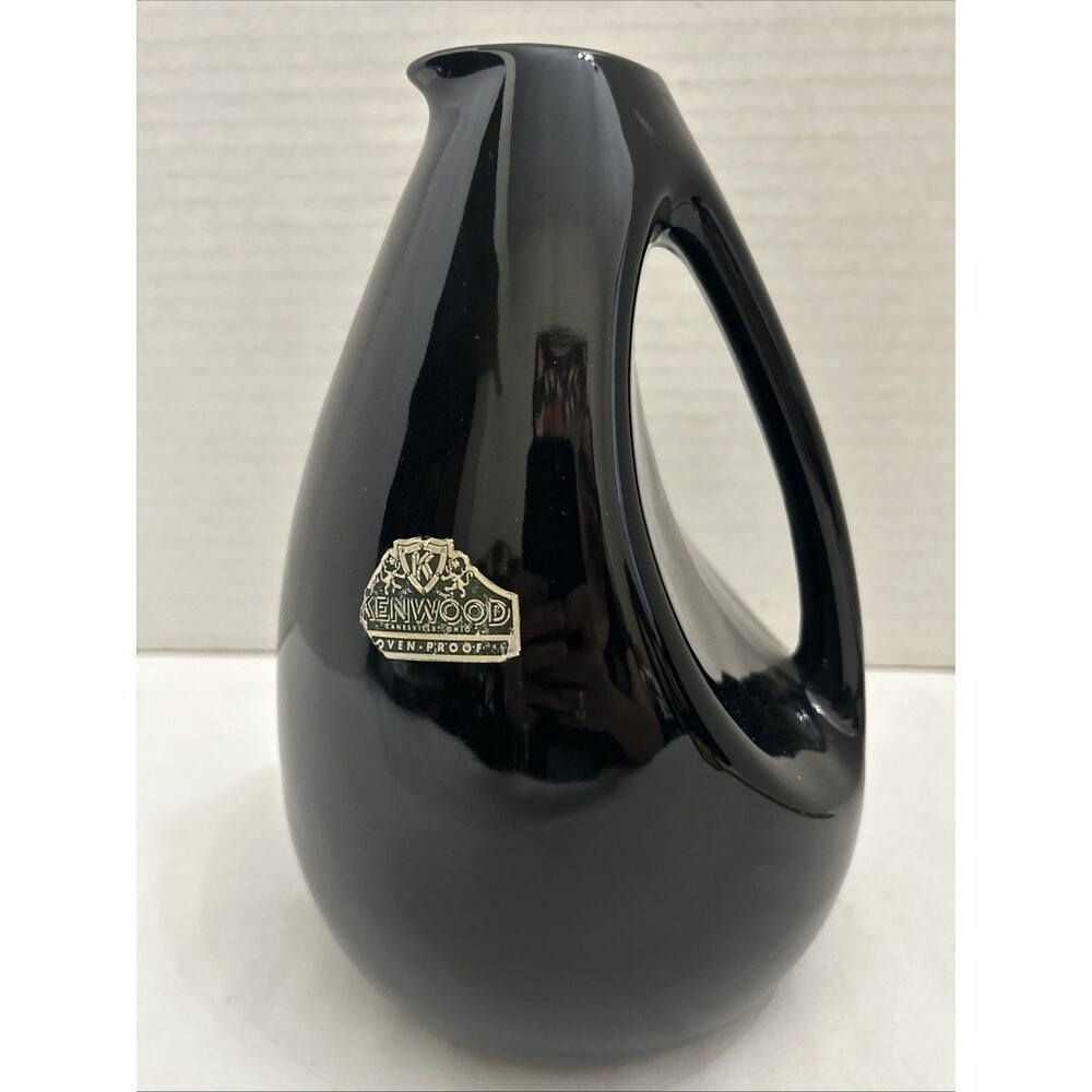 Vintage Kenwood Pottery Ewer Pitcher Black #945 No Cracks Oven Proof or Vase
